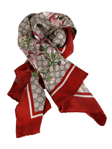 gucci gg blooms print silk scarf|Gucci scarf on sale.